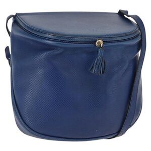 Authentic BOTTEGA VENETA Shoulder Bag Leather Blue Gold